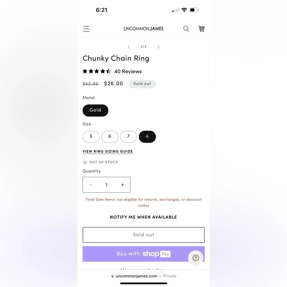 Uncommon James Gold 14K Gold Plated Brass Jewelry - Picture 9 of 15